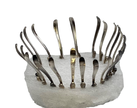 Set of 12 Georg Jensen Sterling Silver Serving Nut Picks in Pattern 68A