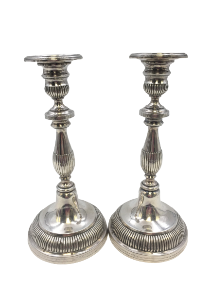 Pair of 19th Century Latin American Sterling Silver Candlesticks