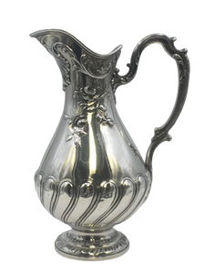 E. Puiforcat French Sterling Silver Ewer / Pitcher with Raised Decoration