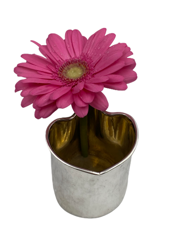 Gilt Continental Silver Vase by Broggi
