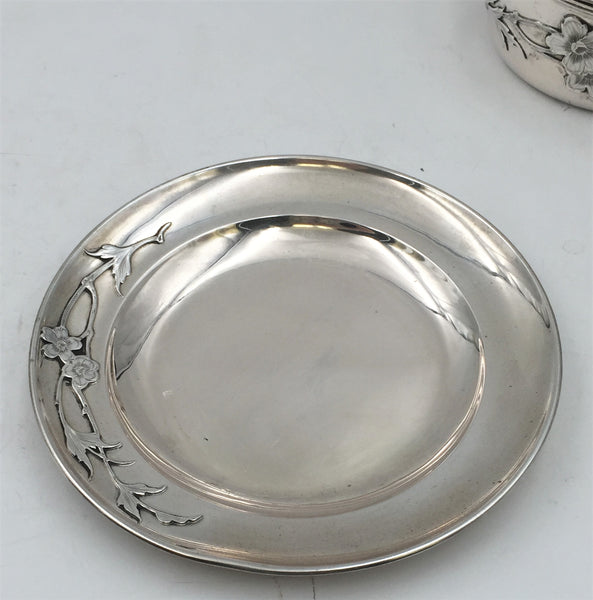 German Silver Butter Dish and Covered Bowl Tureen in Art Nouveau Style