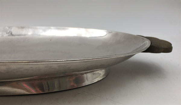 Norwegian Continental Silver Large Hammered Centerpiece Tray in Art Deco Style