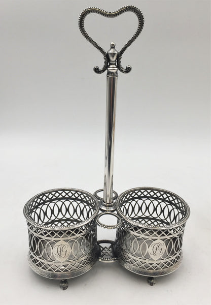 18th Century German Silver Oil and Vinegar Bottle Cruet Set