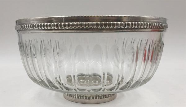 Continental Silver and Glass Centerpiece Bowl