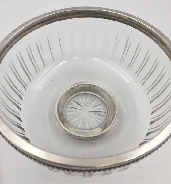 Continental Silver and Glass Centerpiece Bowl