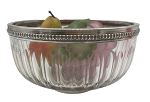 Continental Silver and Glass Centerpiece Bowl