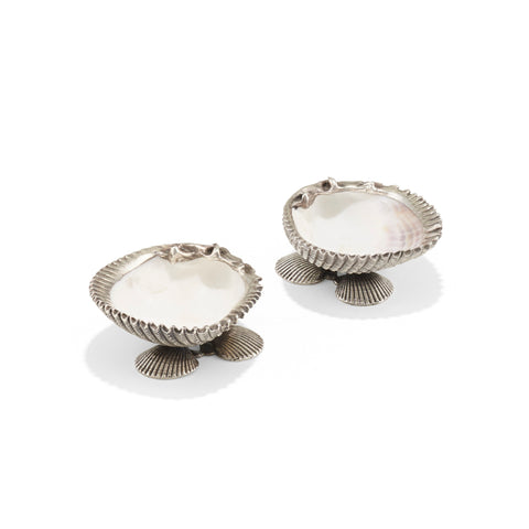 Pair of Italian Silver Shell-Form Dishes Open Salts