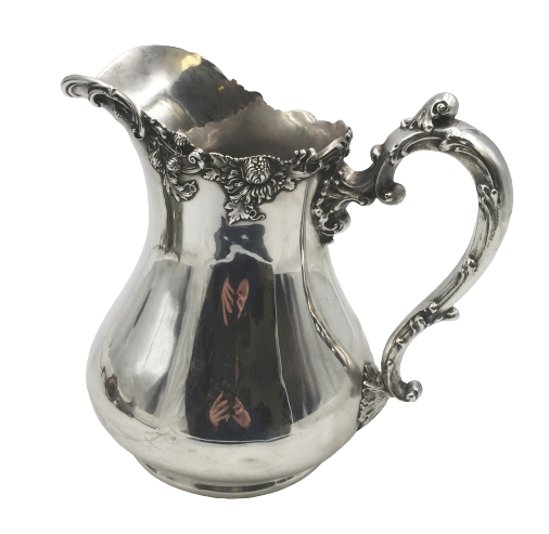 Black, Starr & Frost Sterling Silver Pitcher Jug in Art Nouveau Style with Dimensional Flowers