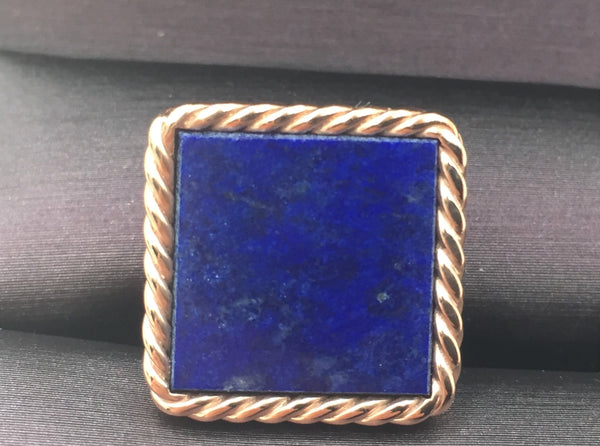Pair of French 18k Gold and Lapis Lazuli Cufflinks
