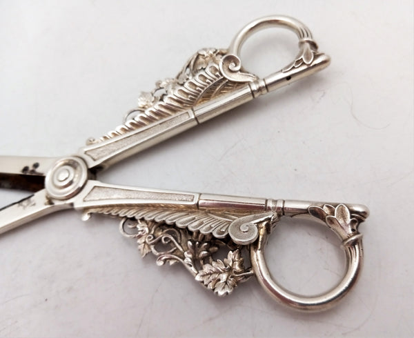 Aesthetic Ornate Grape Shears -- Sterling Silver by Gorham Silversmiths, Circa 1870