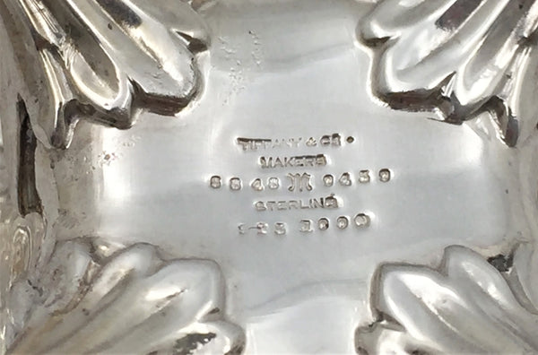 Tiffany & Co. Sterling Silver 1879 Chrysanthemum Pattern Open Salt in Art Nouveau Style
