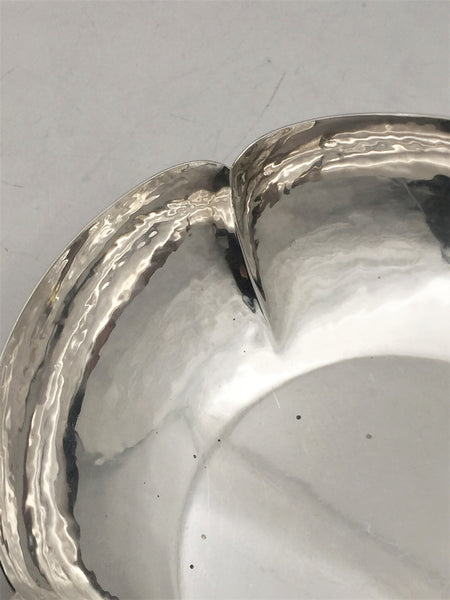 Cellini Sterling Silver Hammered Bowl in Mid-Century Modern Style