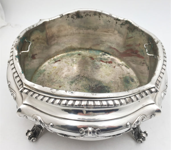 Tetard French 950 Silver Early 20th Century Centerpiece Bowl in Rococo Style