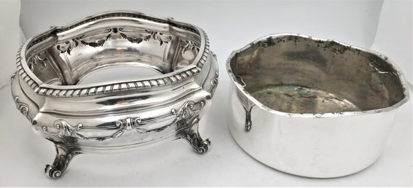 Tetard French 950 Silver Early 20th Century Centerpiece Bowl in Rococo Style