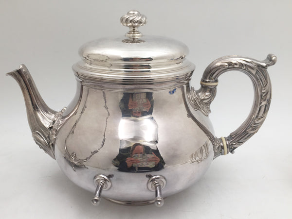 Christofle Silver Plate Kettle on Stand in Rococo Style