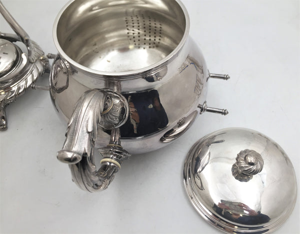 Christofle Silver Plate Kettle on Stand in Rococo Style
