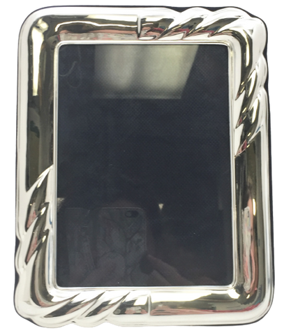 Del Conte Sterling Silver Italian Picture Frame in Mid-Century Modern Style
