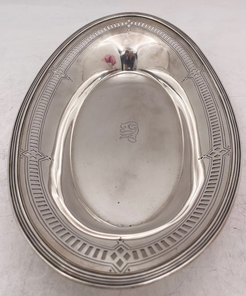 Tiffany & Co. Sterling Silver 1910 Pierced Bread Dish in Art Deco Style