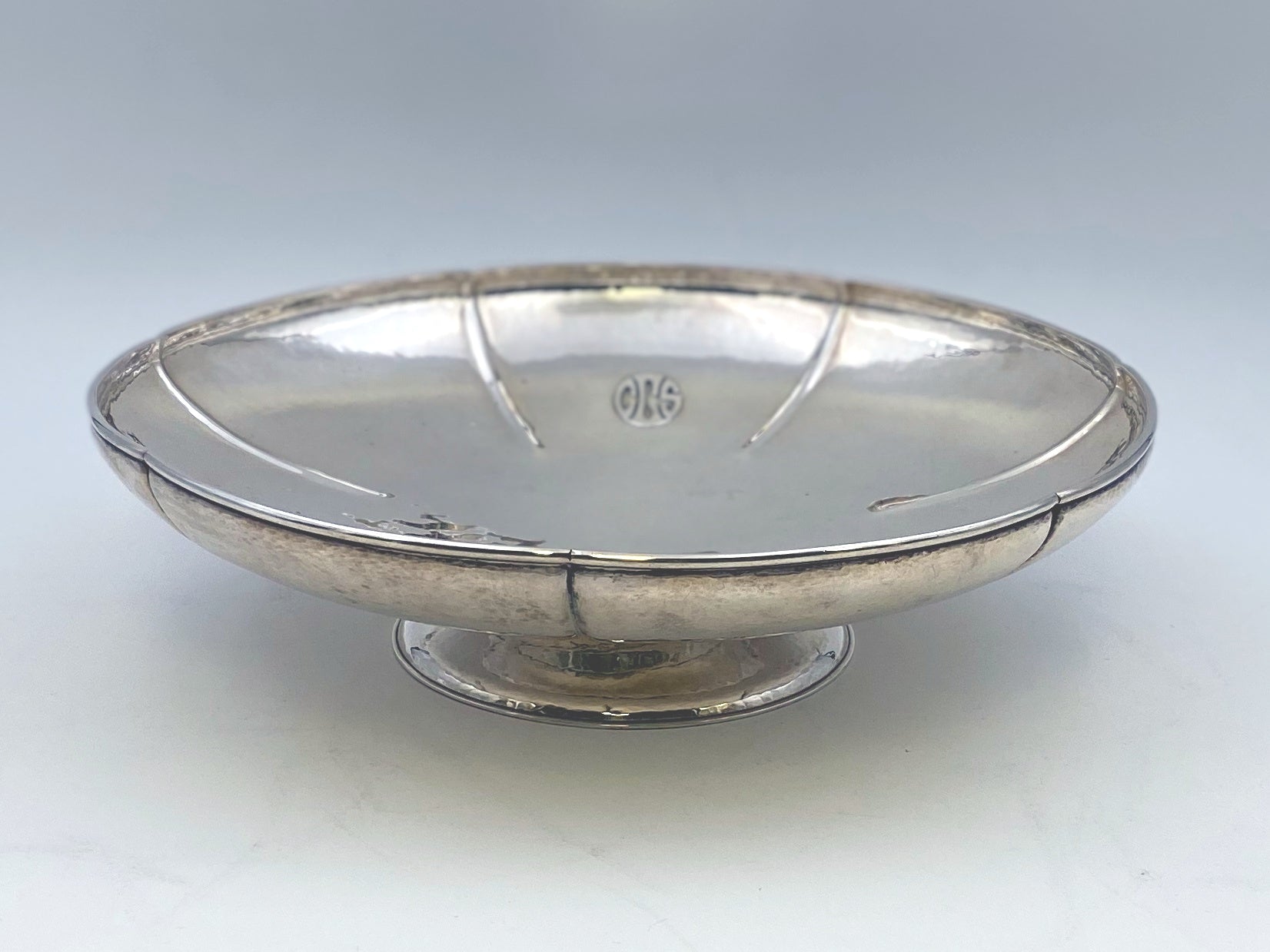 Lebolt & Co. Arts & Crafts Hammered Sterling Silver Compote Centerpiece Bowl