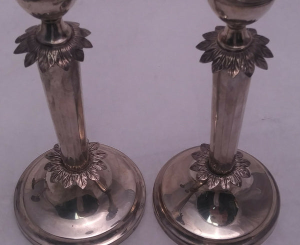 Pair of Art Deco Style Silver Candlesticks