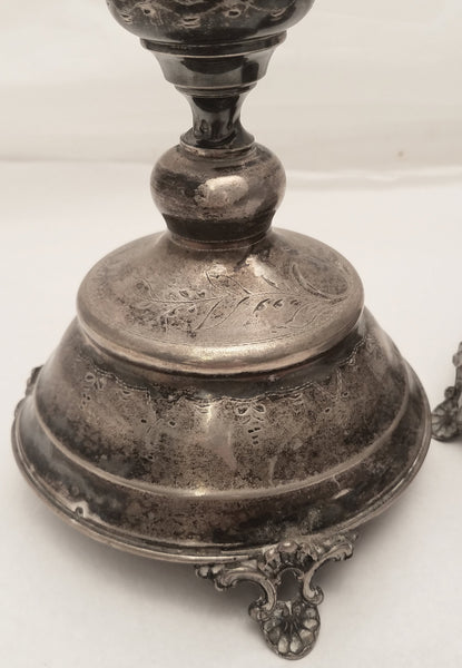 Pair of Austrian Continental Silver Candlesticks