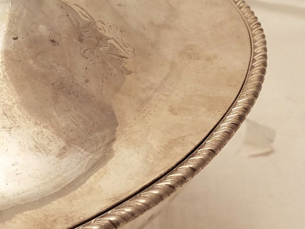 Sterling Silver English Cheese Dish / Covered Bowl in Georgian Style from 1890