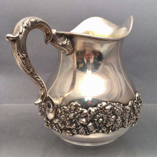 Sterling Silver Pitcher With Floral Decoration by Hamilton & Diesinger