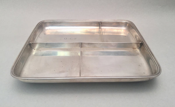 Tiffany & Co Sterling Silver 1909 Tray With 4 Compartments in Art Deco Style