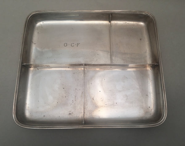 Tiffany & Co Sterling Silver 1909 Tray With 4 Compartments in Art Deco Style