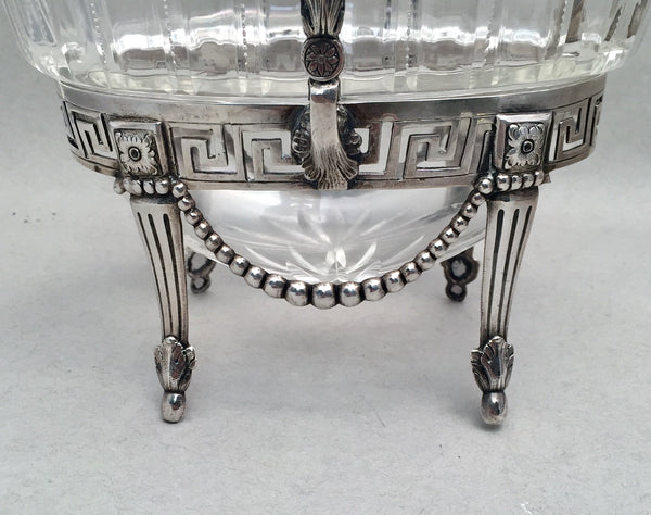 Coin Silver and Glass Bridal Basket / Centerpiece